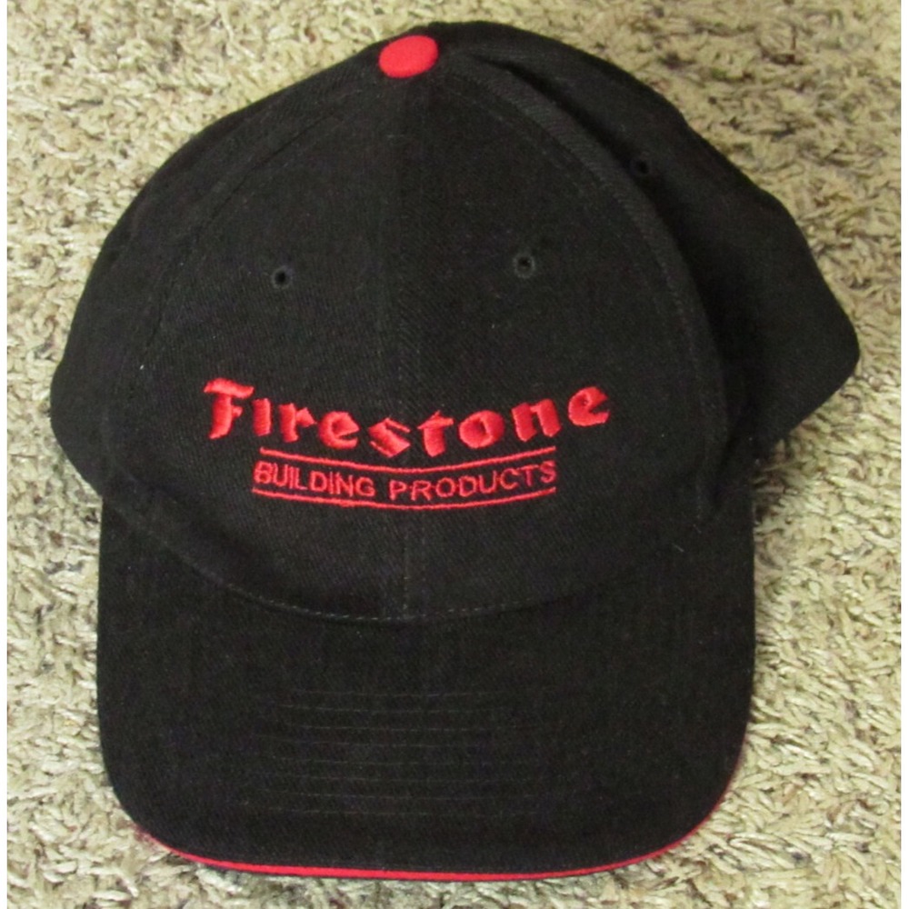 Firestone Building Products Baseball Black Hat Nissun Cap Soft Brushed
